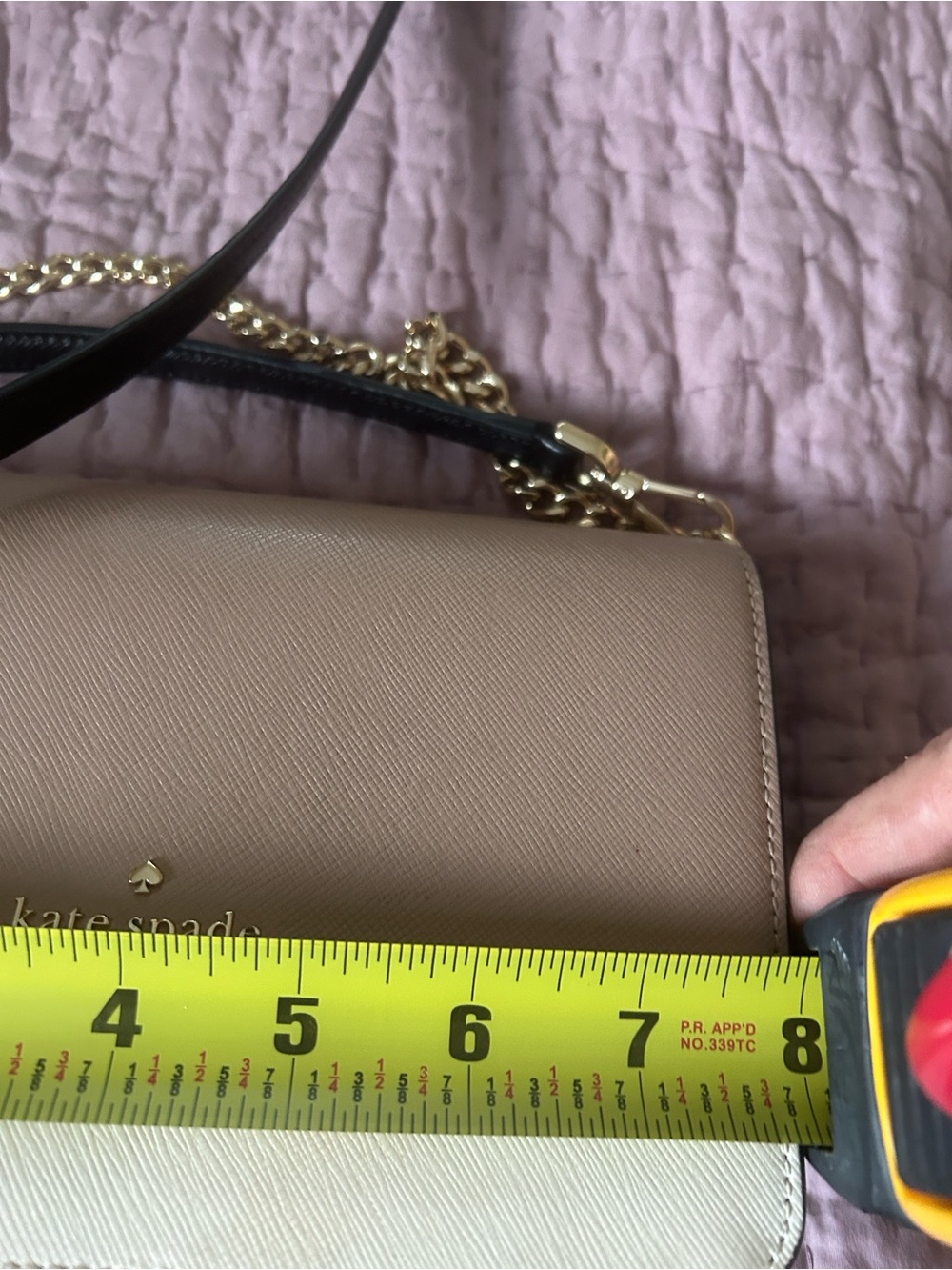 Kate Spade Two-Tone Brown & Cream - gold Chain Strap Crossbody - Picture 8 of 12